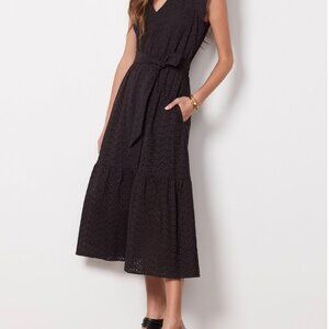 Evereve Elora Eyelet Dress Black S